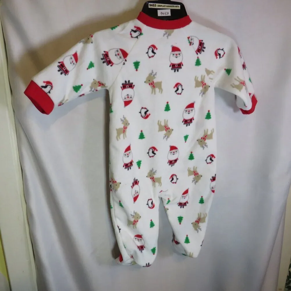 Baby Santa Christmas Footed Bodysuit Embroidered with Embroidered Bib